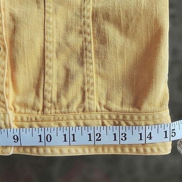 Vtg lemon yellow denim button up jacket - Picture 8 of 12